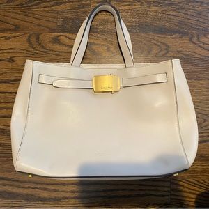 NWOT Calvin Klein Collection Cream Leather Bag